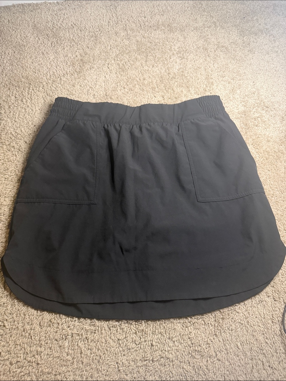 Apana Black Pocketed Mini Skort with Elastic Waist